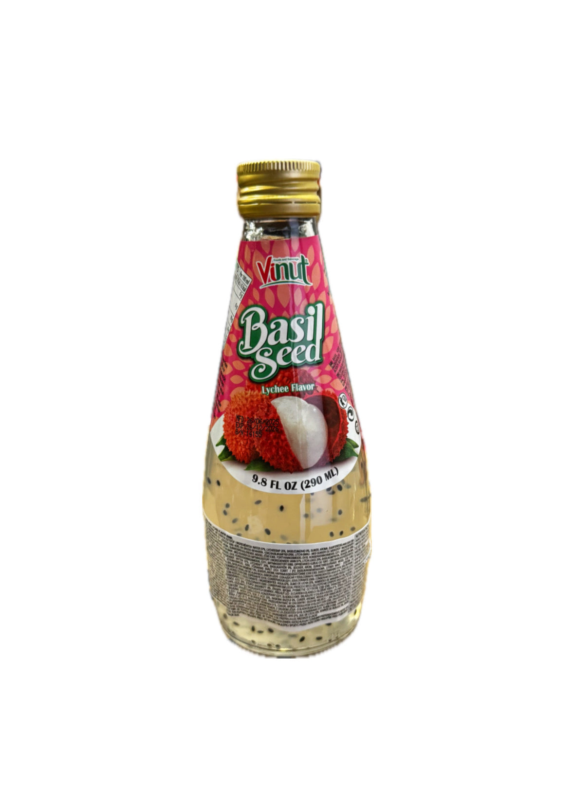 Bevanda gusto Litchi con semi di basilico