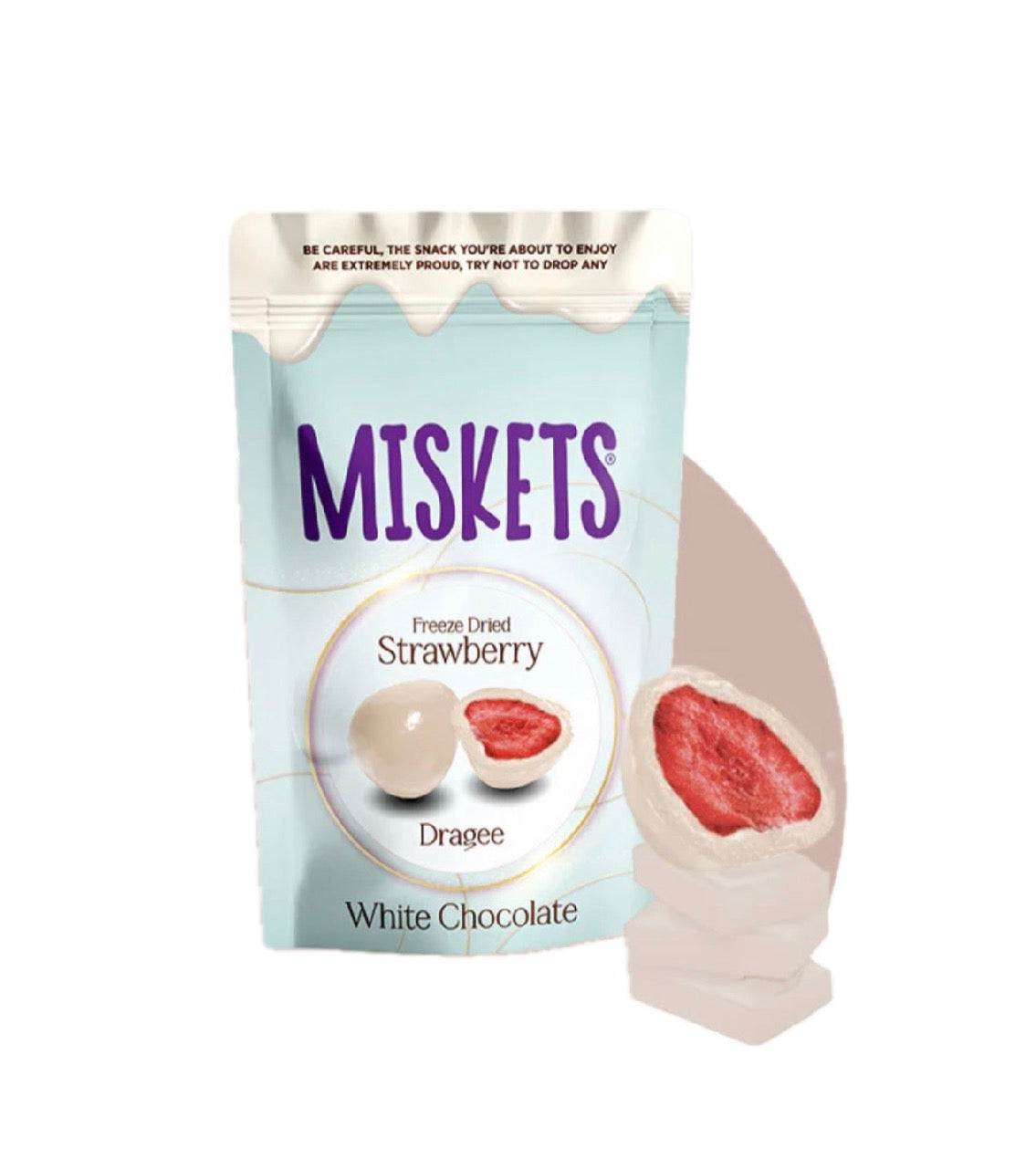 Miskets Fragole essiccate ricoperte di cioccolato Bianco