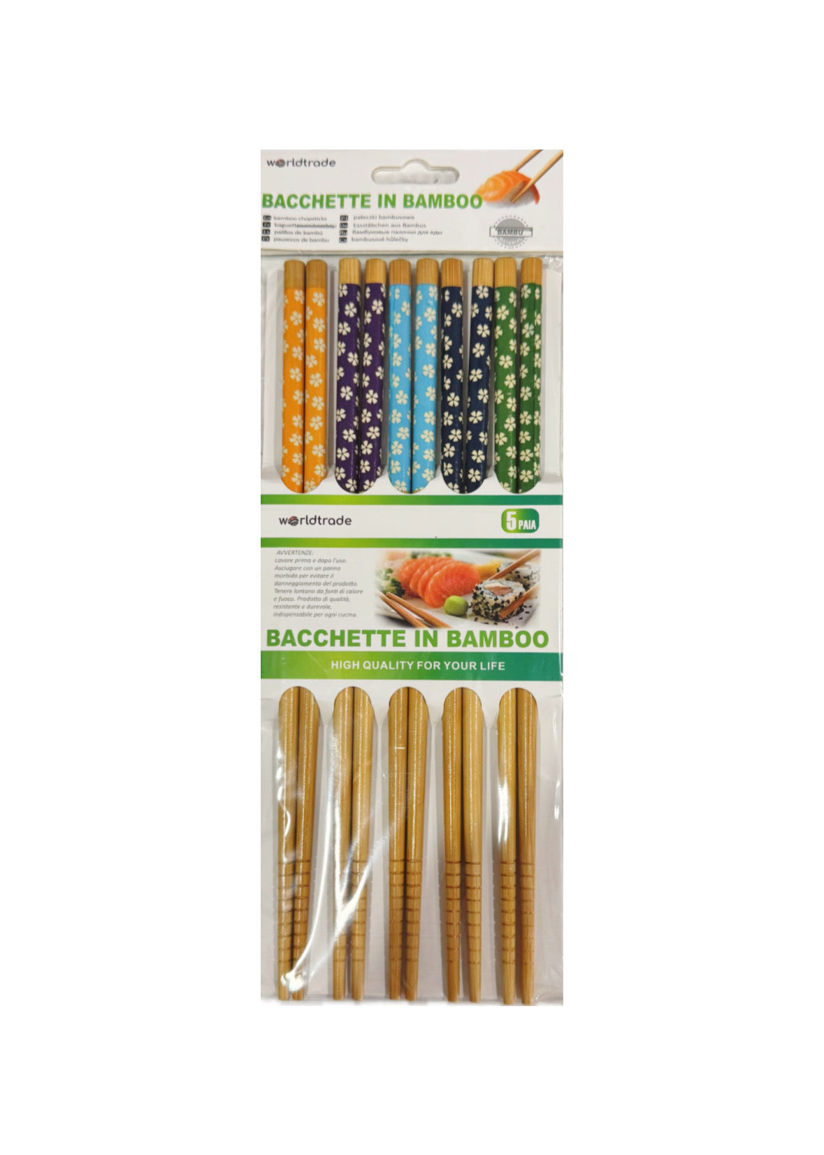 Bacchette in Bamboo (5 paia, riutilizzabili)